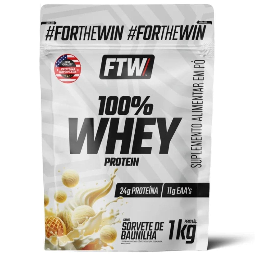 Whey Protein Concentrado Proteína 100% Pure Refil (1000g) FTW
