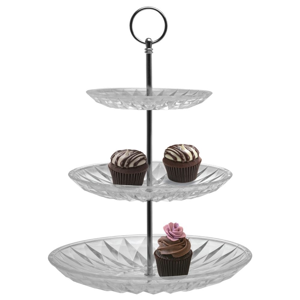 Prato Para Doces Triplo Vidro 15, 20 e 25 cm Wincy Cupcake