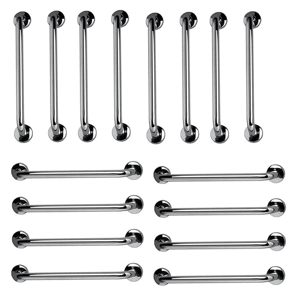 Barra de Apoio 60cm Inox Kit 18 Unidades Idoso Gestante Banheiro Box Acessibilidade Deficiente Segurança Suporte