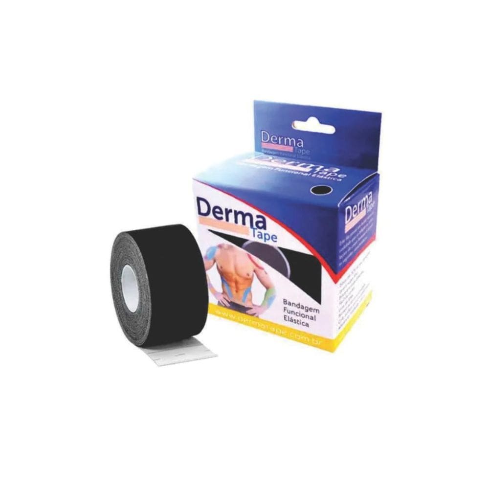 Fita Kinesio Bandagem Dermatape  Preto 5M X 5Cm