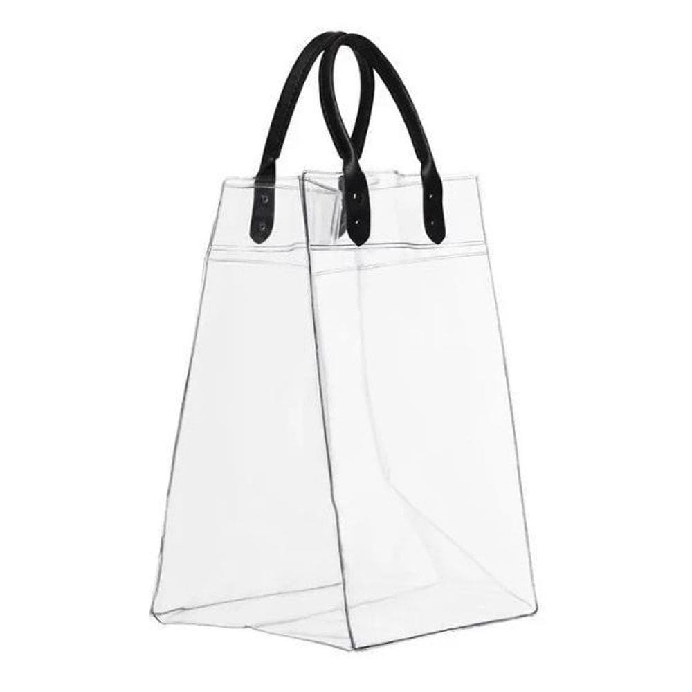 Bolsa Pvc Transparente Para Gelo Com Alça De Couro 381