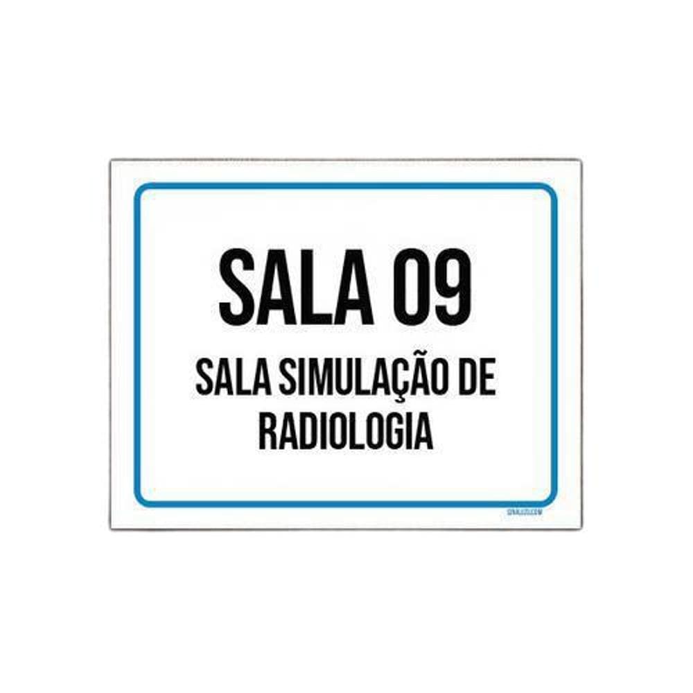 Kit 10 Placa Sinalização Azul Sala 9 Simulação Radiologia