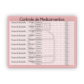 Ímã De Geladeira Controle De Medicamentos Rosa