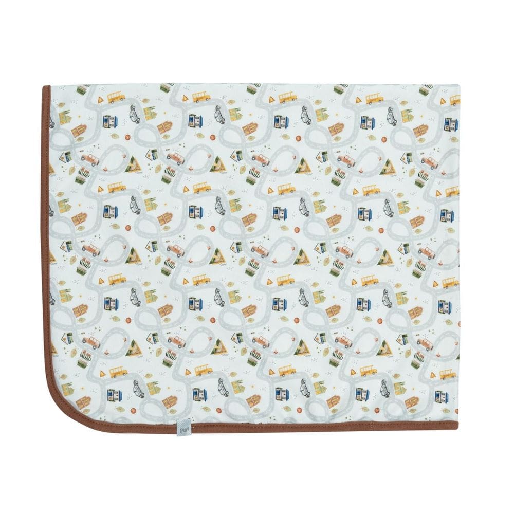 Cueiro Bebê Estampado Suedine Pequena Cidade Marrom - Hug