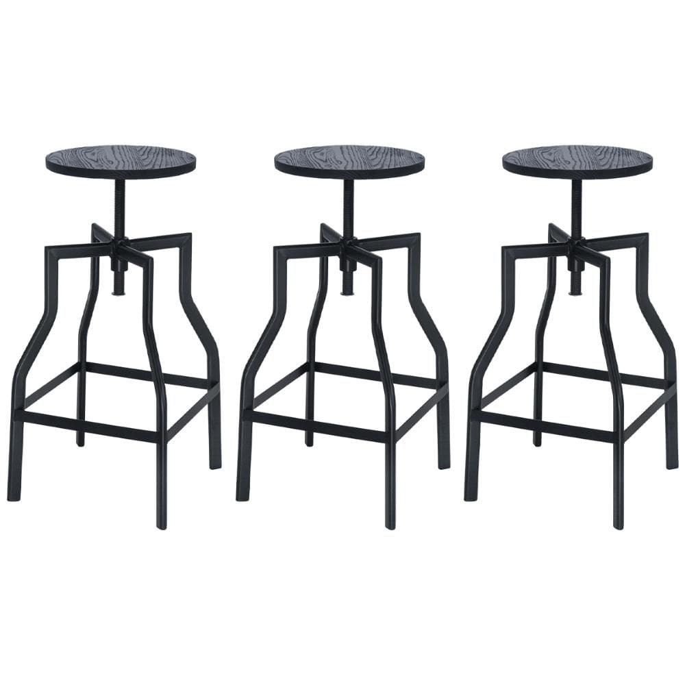 Kit 3 banquetas altas retro loft bancada industrial Turner