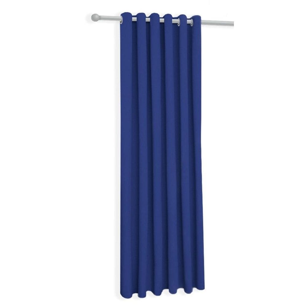 Cortina Azul-Royal Cromada Oxford Uma Folha 150X230