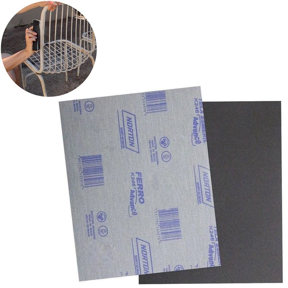 25 Folha Lixa para Ferro Norton K246 Grão 40 225x275mm Ideal para Desbaste Pesado Remoção de Tintas e Ferrugem