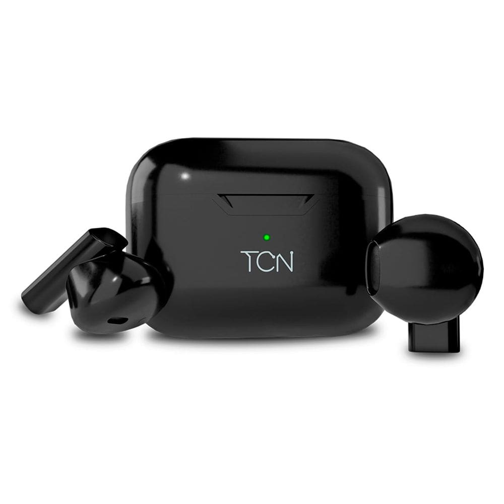 Fone de Ouvido Sem Fio Bluetooth 5.3 TWS, Alcance até 10m, Autonomia 3h, Sensor Touch e Microfone, TCN TWS - Preto