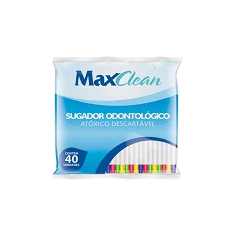 Sugador Descartavel Colorido Com 40 Un - Maxclean