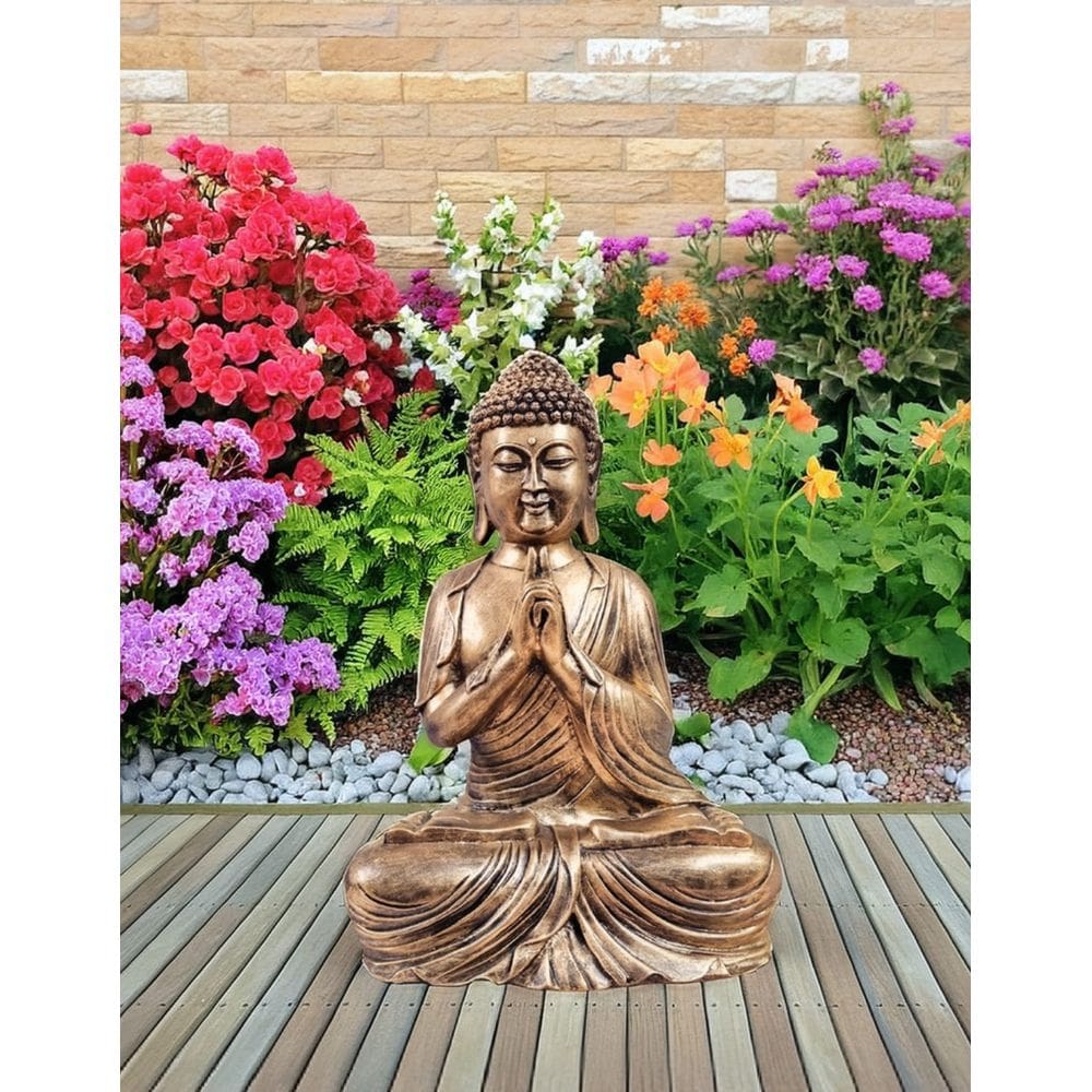 Buda Hindu Orando Prece estátua decorativa resina 46 cm