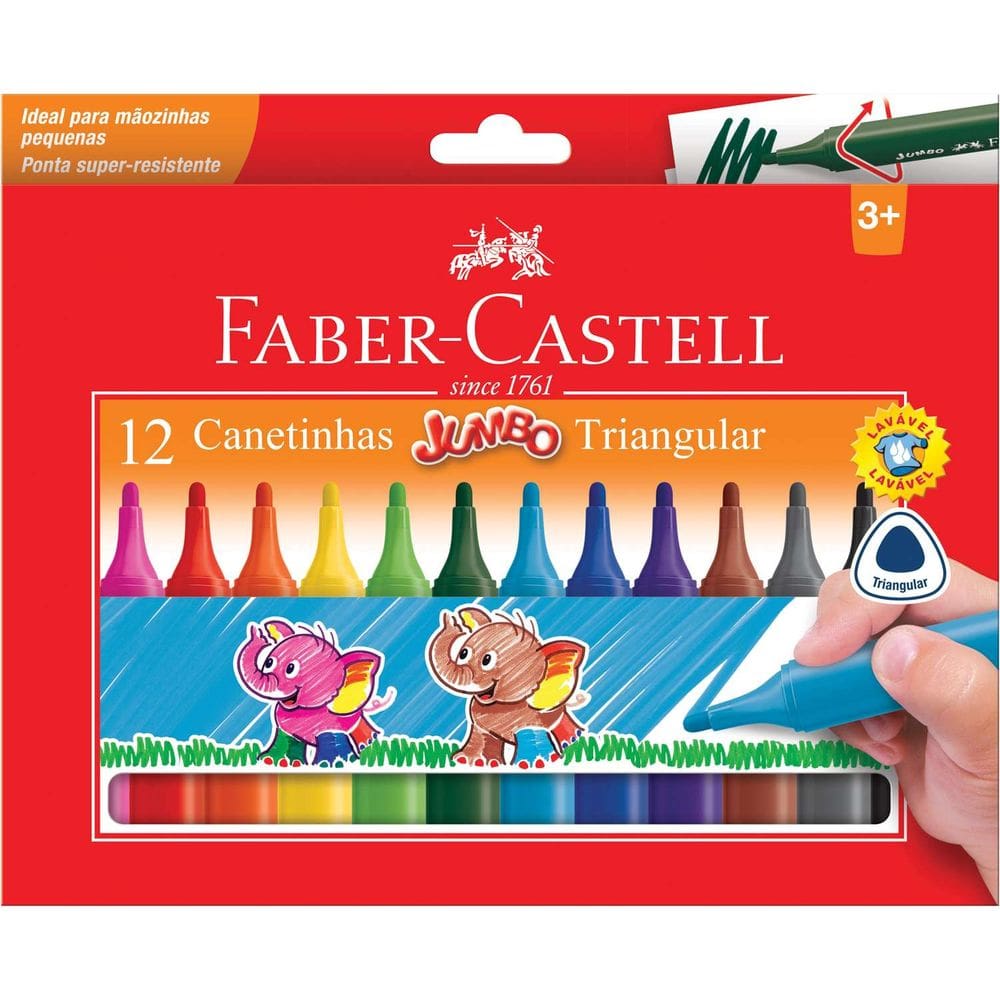 Caixa com 12 Faber-Castell Caneta hidrografica 12 cores