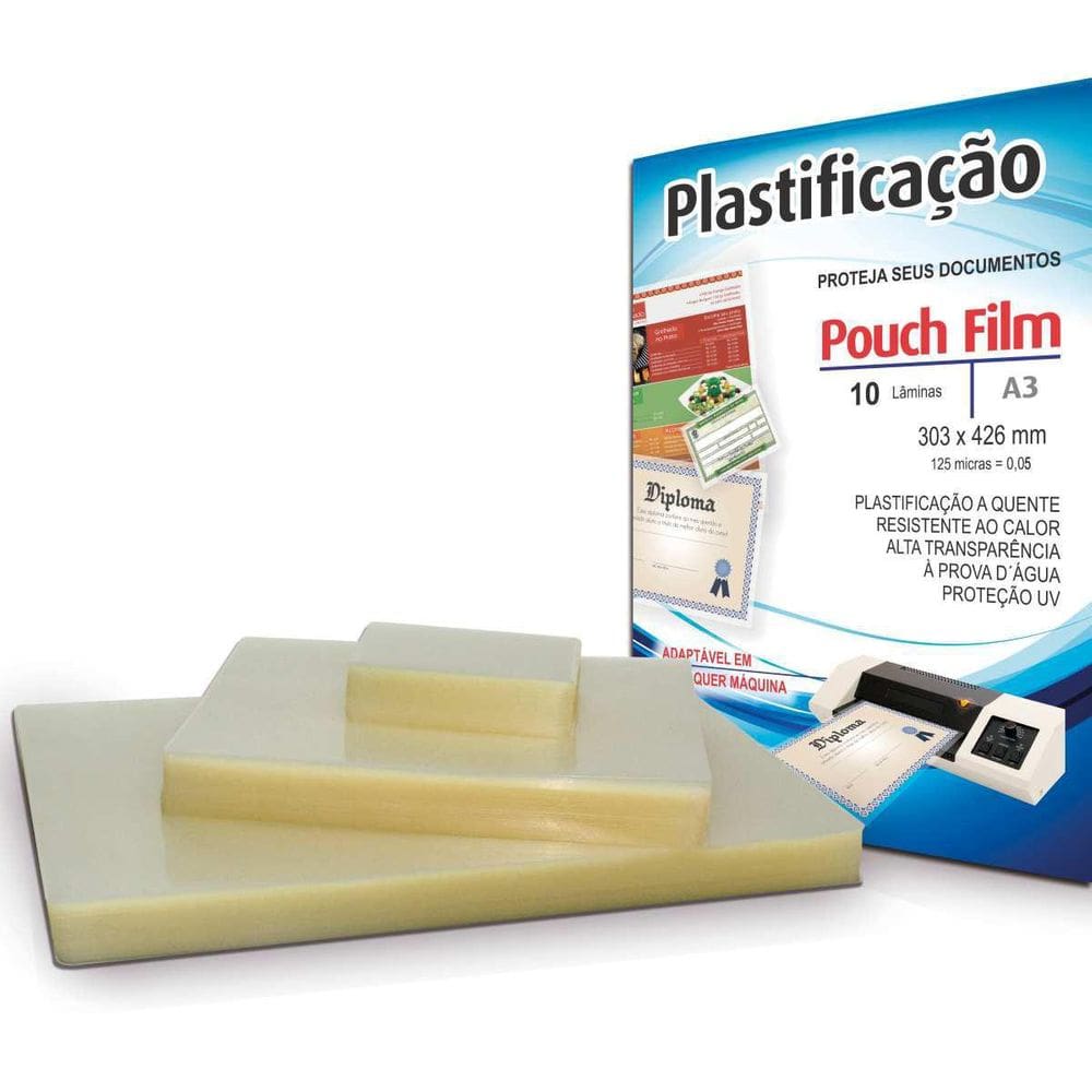 Plastico Para Plastificação Pouch Film A-3 303X426Mm 0,05