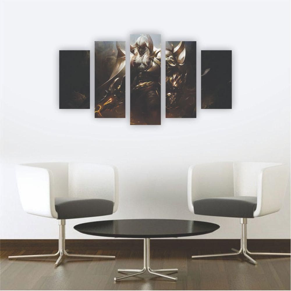 Quadro Mosaico Decoração Nerd Gamer 5 Peças Mdf Mod 18