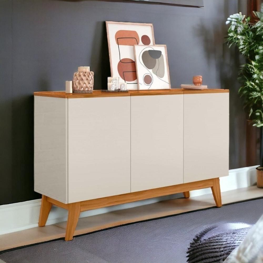 Buffet Ares Lux 03 Portas Off White E Nature Tebarrot