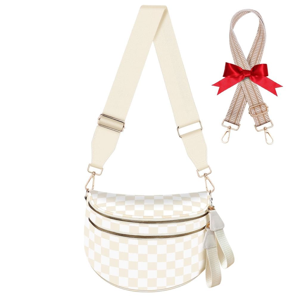 Bolsa tiracolo X-KIDS de nylon quadriculado para mulheres com alça extra