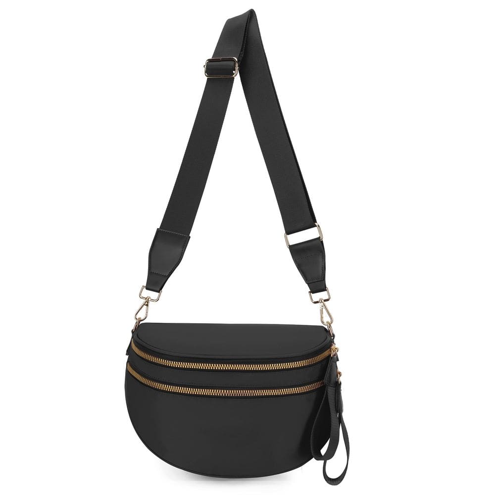 Bolsa transversal de nylon para mulheres, cor sólida, espaçosa
