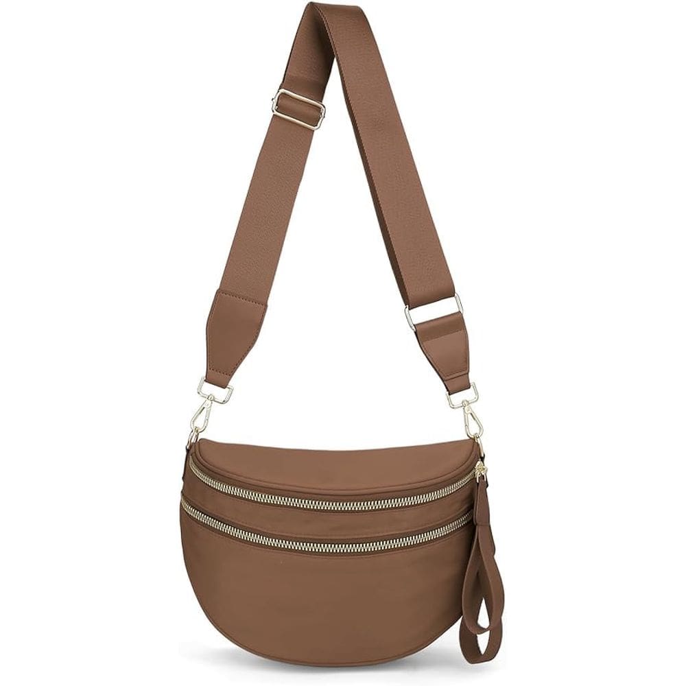Bolsa transversal de nylon para mulheres, cor sólida, espaçosa