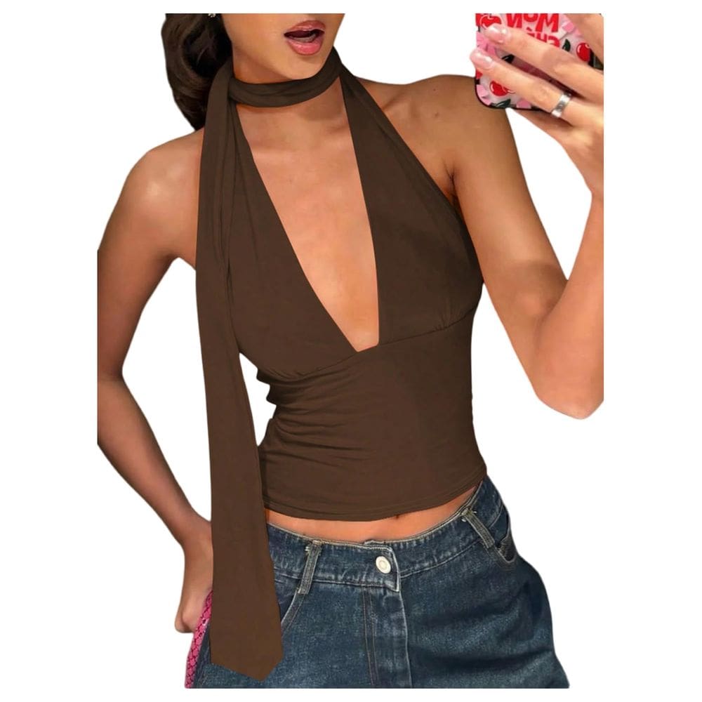 Lenços Halter SOLY HUX Coffee Brown para mulheres