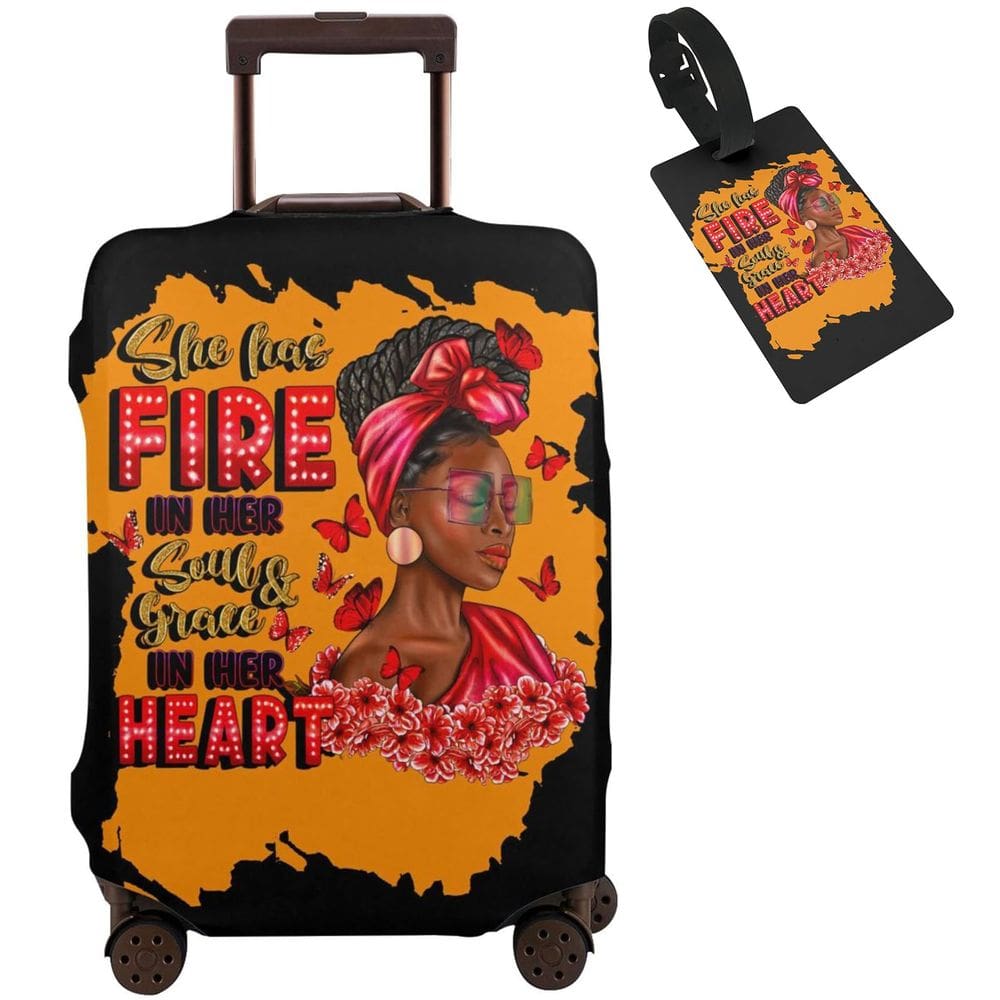 Capa de mala Hepmant Travel para mulher afro-americana tamanho L