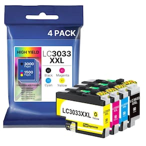 Cartuchos de tinta PrintImpression LC3033XXL, pacote com 4 cartuchos de tinta para Brother