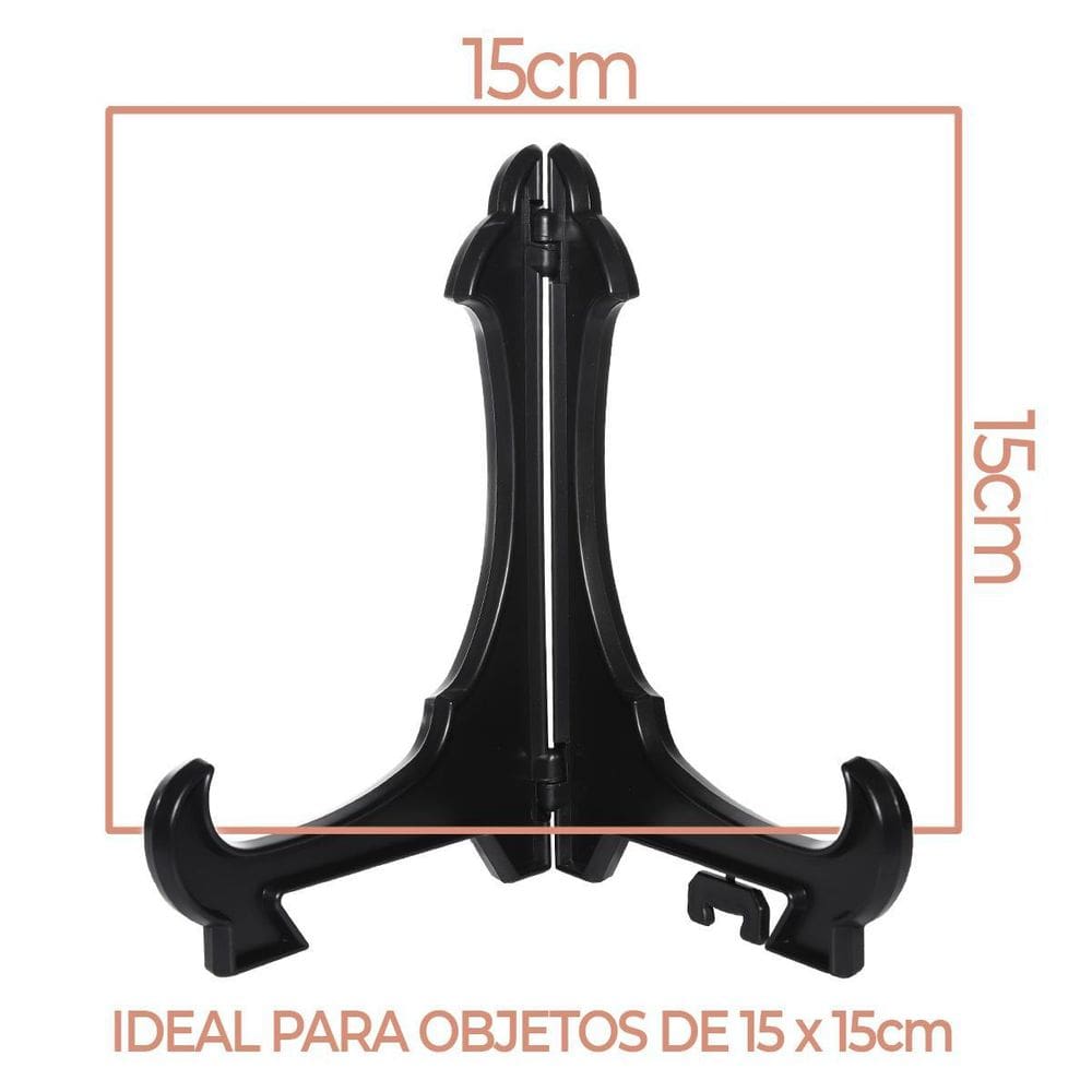 Kit 12 Peças Suporte Para Pratos E Azulejos Preto 15Cm