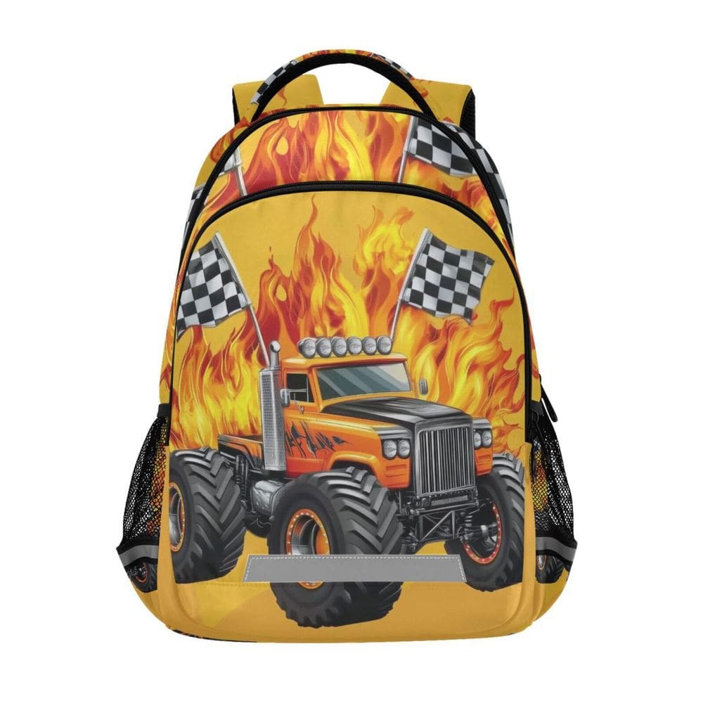 Mochila WEVIBOFU Yellow Racing Car Fire Truck para crianças