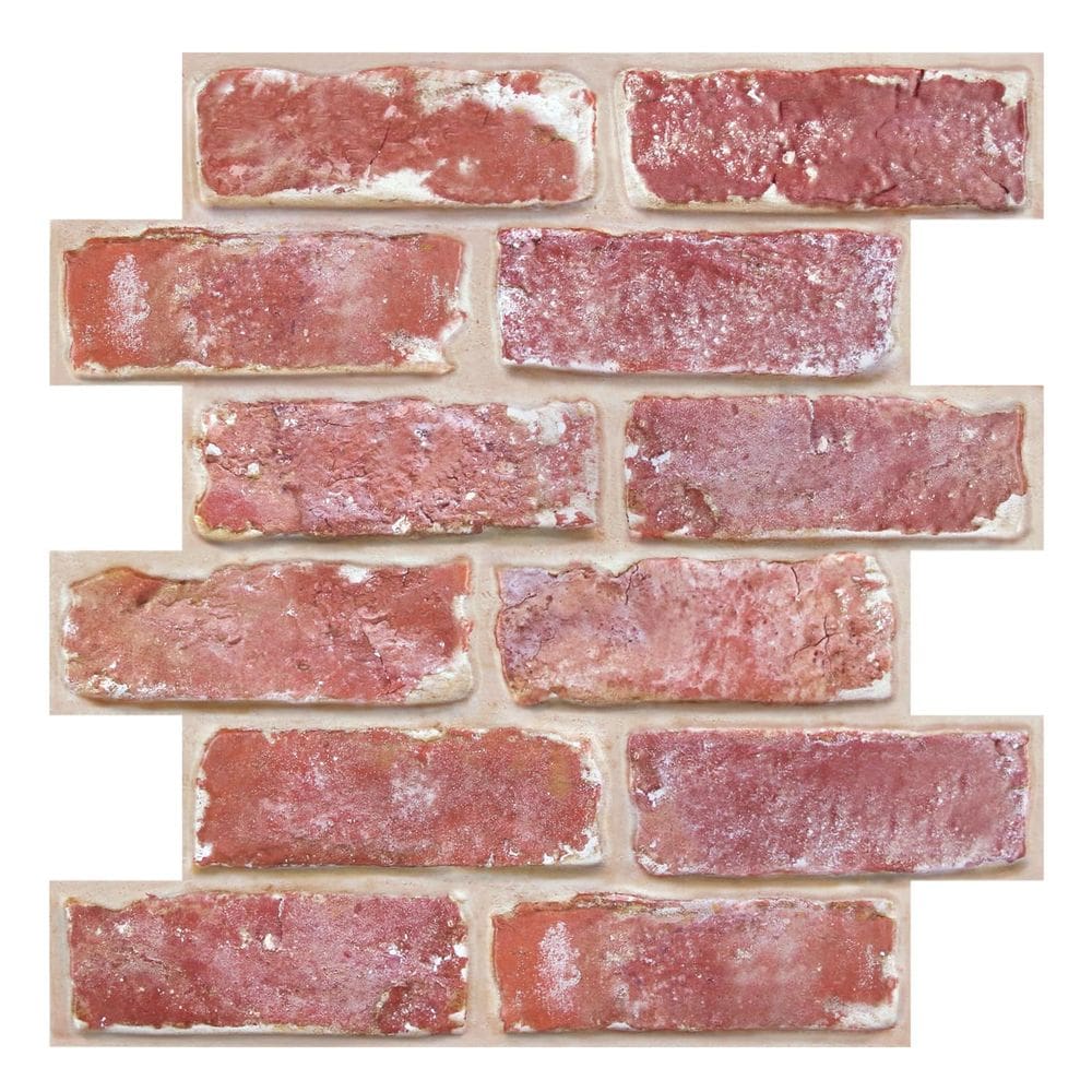 Painel de parede COMSTICKC 3D Red Brick 30x30cm PVC autoadesivo