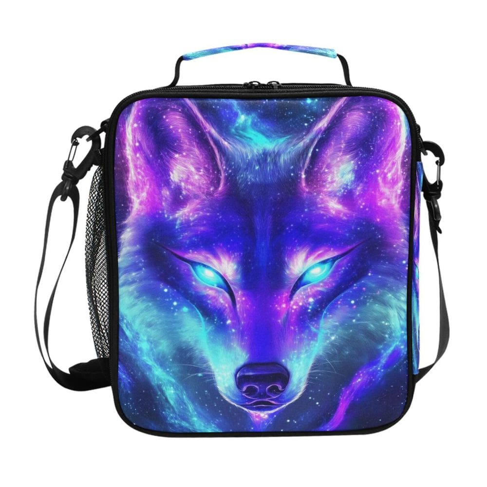 Lancheira WEVIBOFU azul roxa Galaxy Wolf Insulated Kids