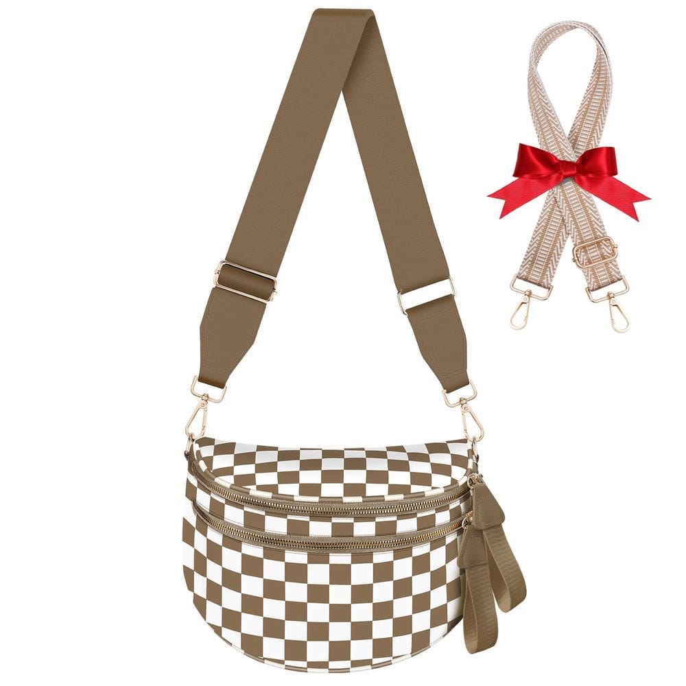 Bolsa tiracolo X-KIDS de nylon quadriculado para mulheres com alça extra