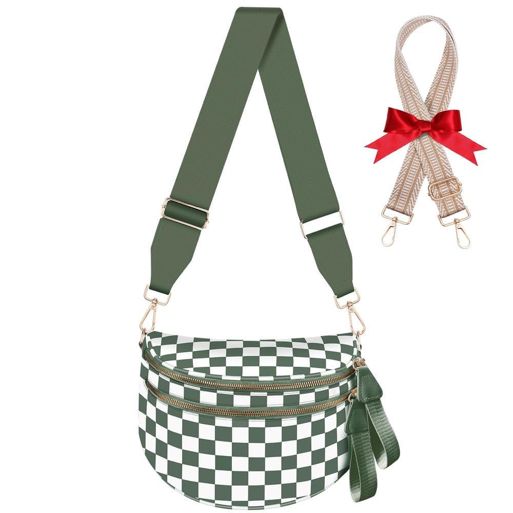 Bolsa tiracolo X-KIDS de nylon quadriculado para mulheres com alça extra