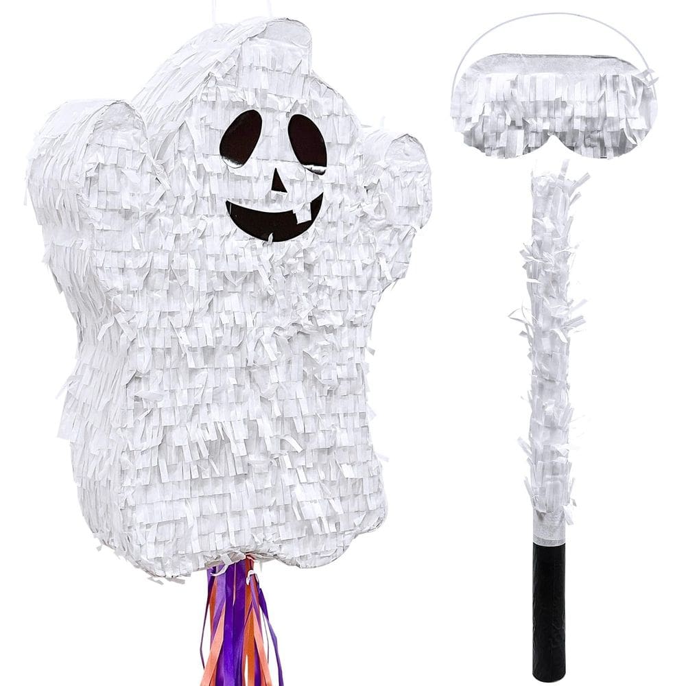 Pinata TURNMEON Halloween Ghost com bastões e olhos vendados 40x30cm