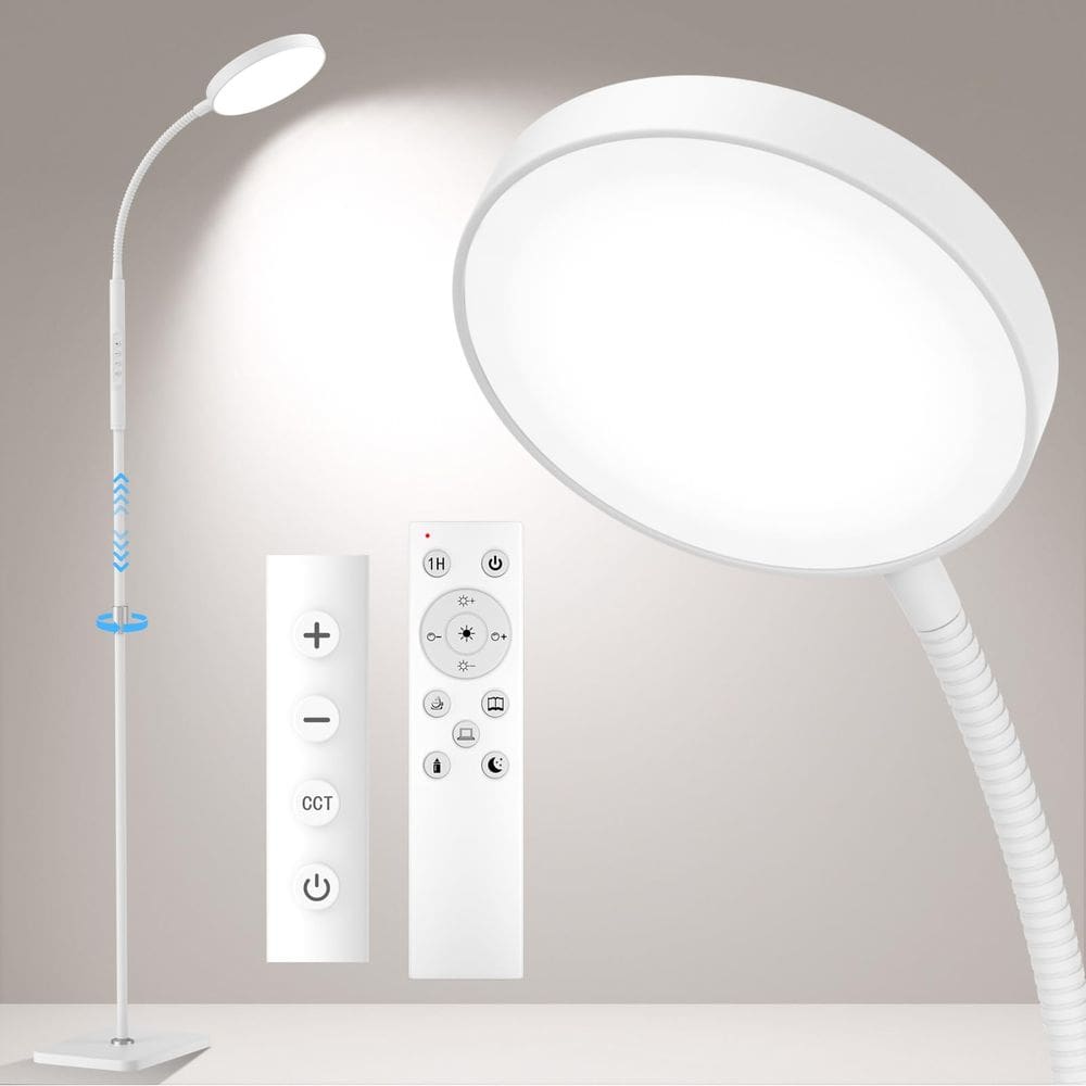 Luminária de chão PACOVY de altura ajustável 120 LED 18W 1800LM branca