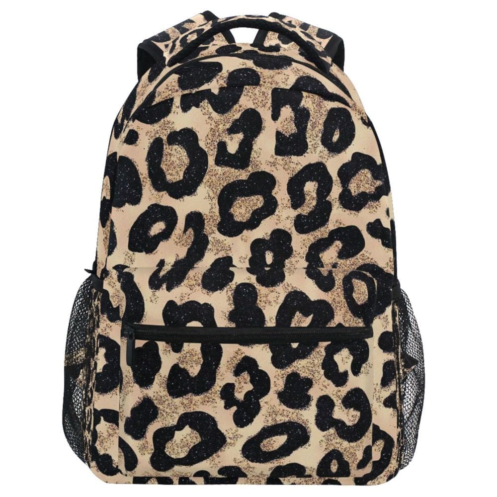 Mochila Wamika Cheetah para crianças em idade escolar de 6 a 16 anos marrom preta
