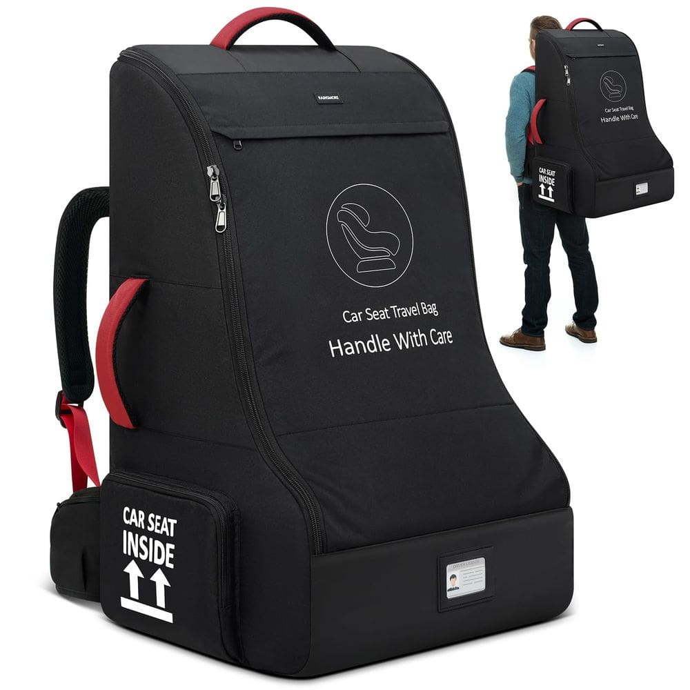Bolsa de viagem para assento de carro RAINSMORE acolchoada para avião preta