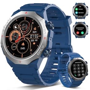 Relógio inteligente Atheewon Military de 1,39" com tela HD IP68 azul
