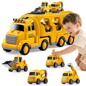 Transportador 5 em 1 da Construction Trucks Toys KIZONLY por 2 a 5 anos