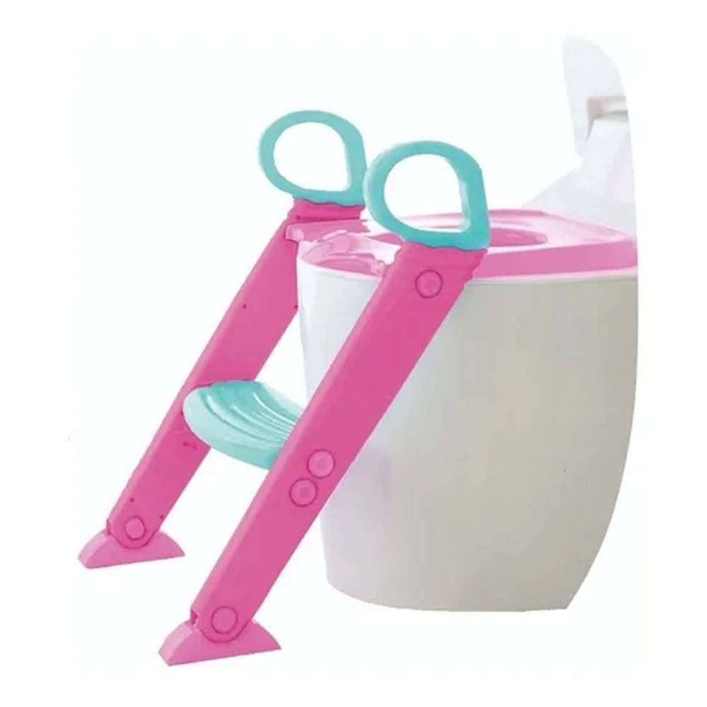 Redutor Assento Sanitário Infantil Escadinha Baby Style Rosa