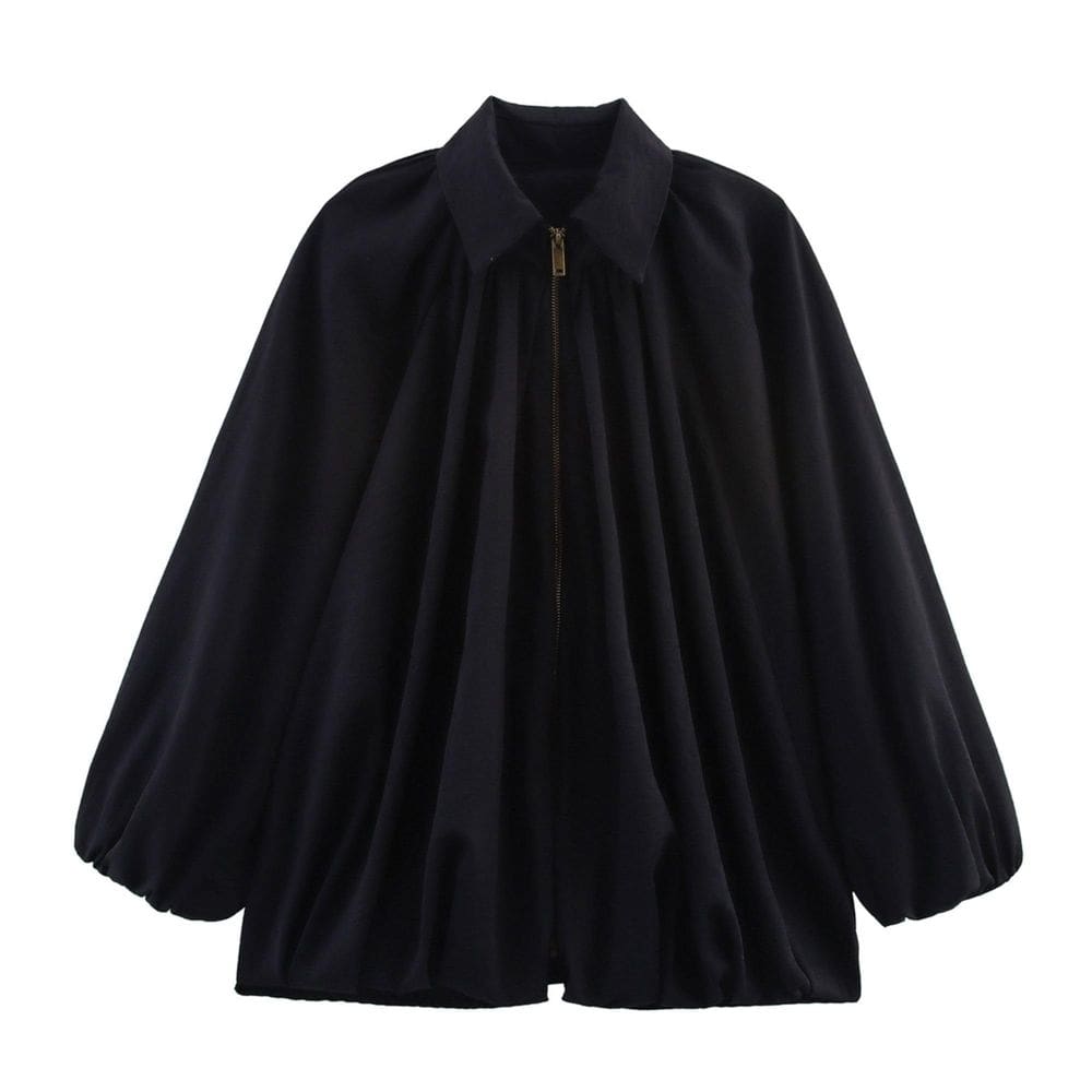 Jaqueta Xunger Puffed Bomber para mulheres preta grande tamanho L