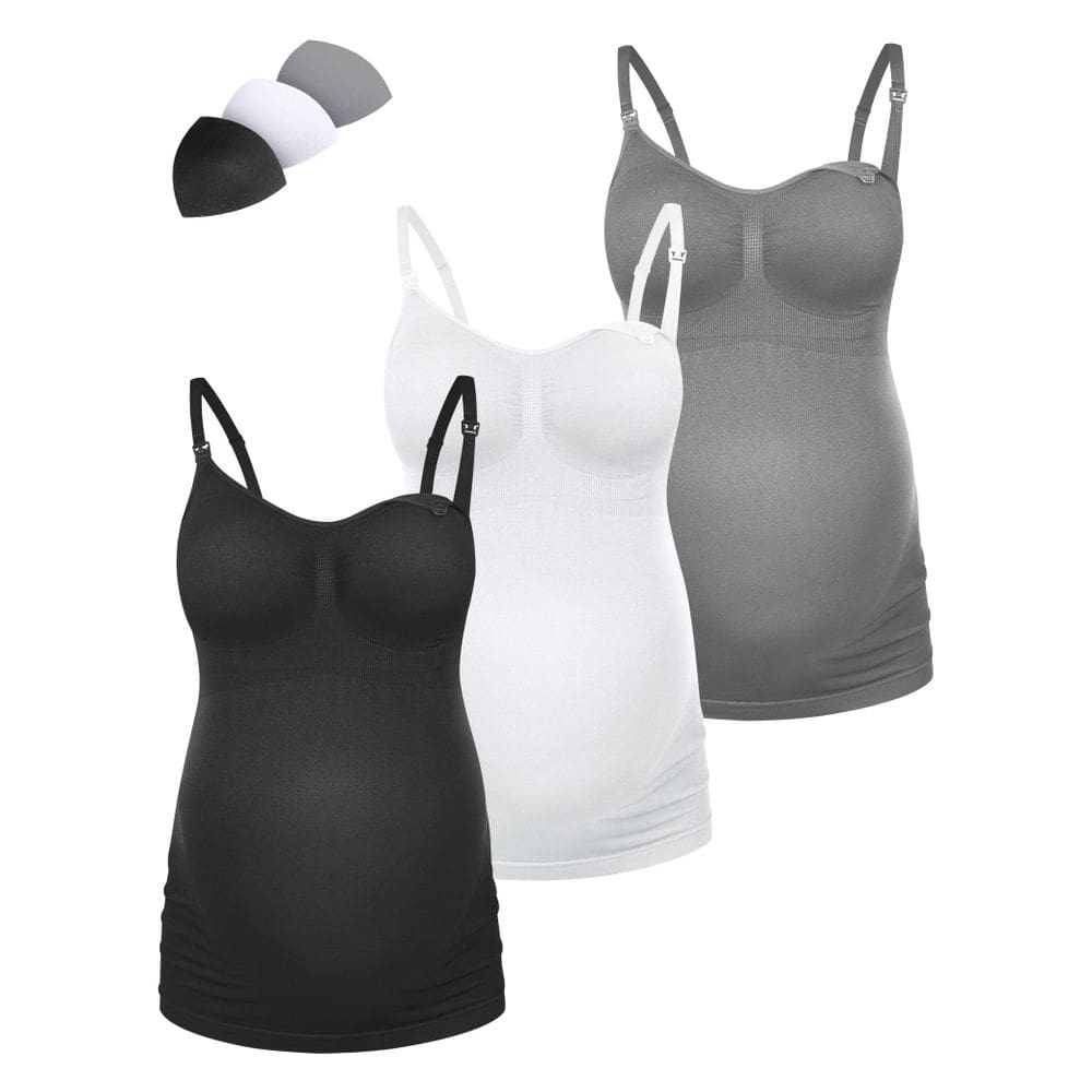 Camisetas de amamentação HOFISH Support for Breastfeeding S BlackWhiteGrey