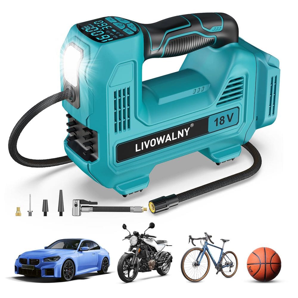 Compressor de ar para inflador de pneus LIVOWALNY 160PSI com medidor digital