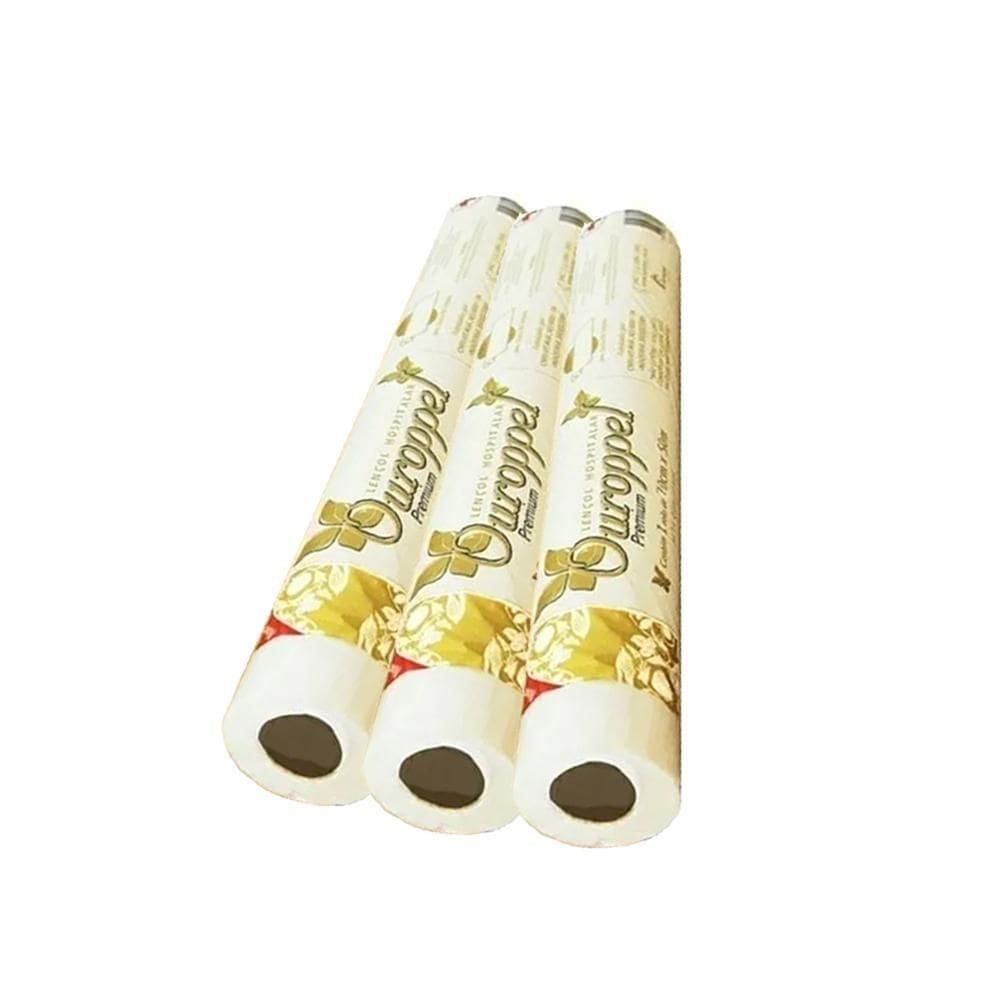 Lençol Hospitalar Em Papel 50Cmx50Cm Com 3 Rolos Ouroppel