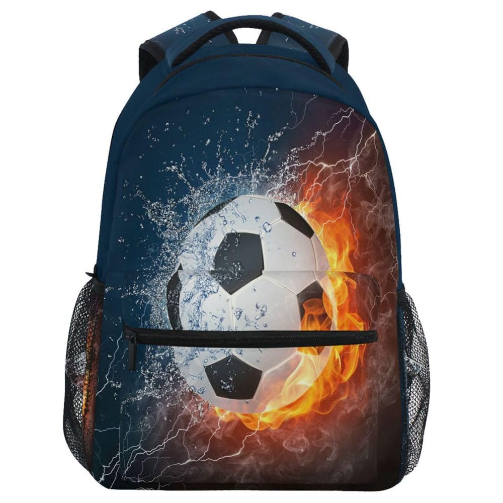 Mochila Wamika Football Ice Fire para crianças da escola de mais de 36 meses