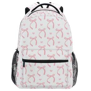 Mochila Wamika Pink Bow Girls Cute Heart Ribbon School
