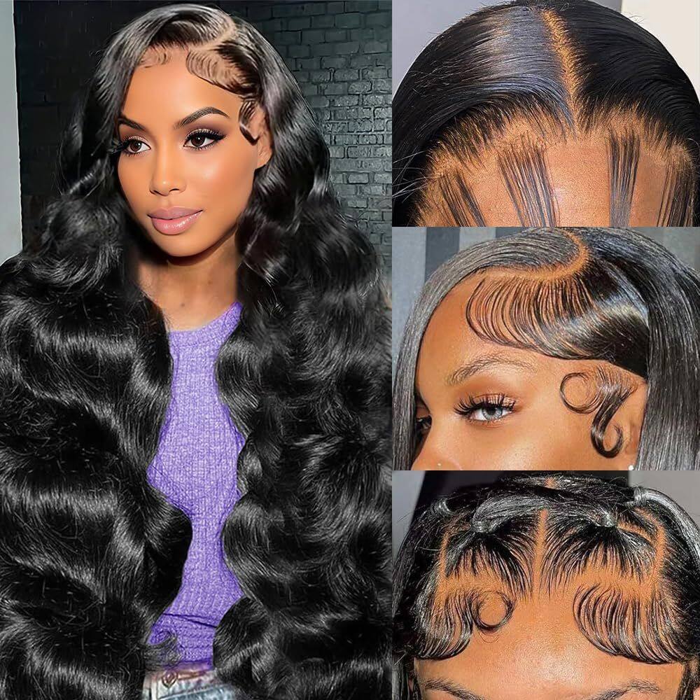 Perucas frontais de renda MeFlow de 30 polegadas e 200 densidades Body Wave