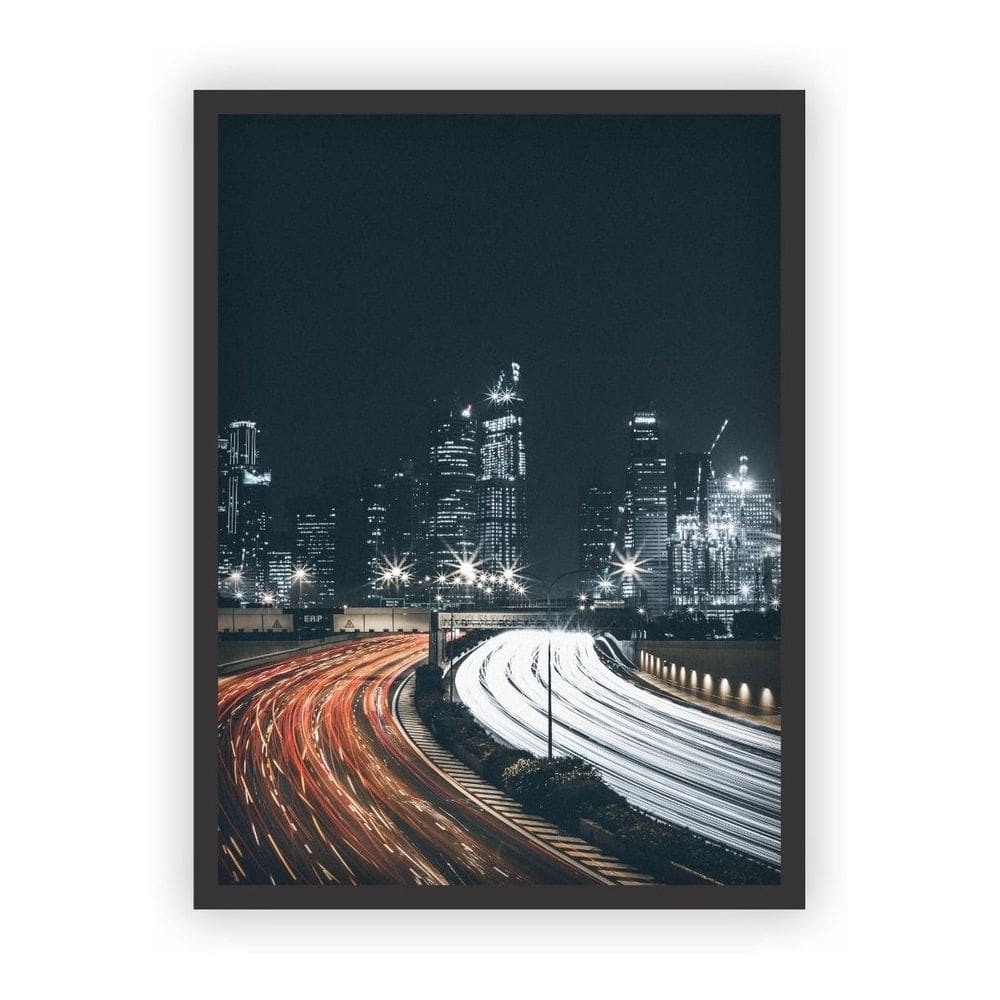 Quadro Decorativo Paisagens Variadas Moldura Preta Mod 17