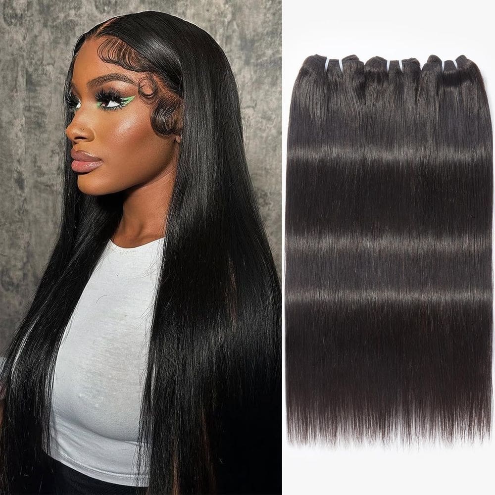 Pacotes de cabelo WEQUEEN Brazilian Virgin Hair Straight 14cm 40cm 45cm