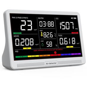 Monitor de qualidade do ar YNAK 16 em 1 interno CO2, TVOC, PM2.5 branco