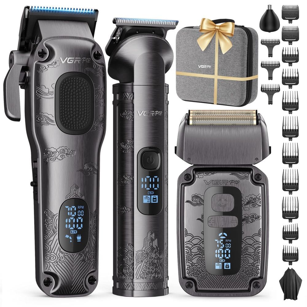 Kit de higiene VGRPRO Conjunto de cortadores e aparadores de cabelo para homens