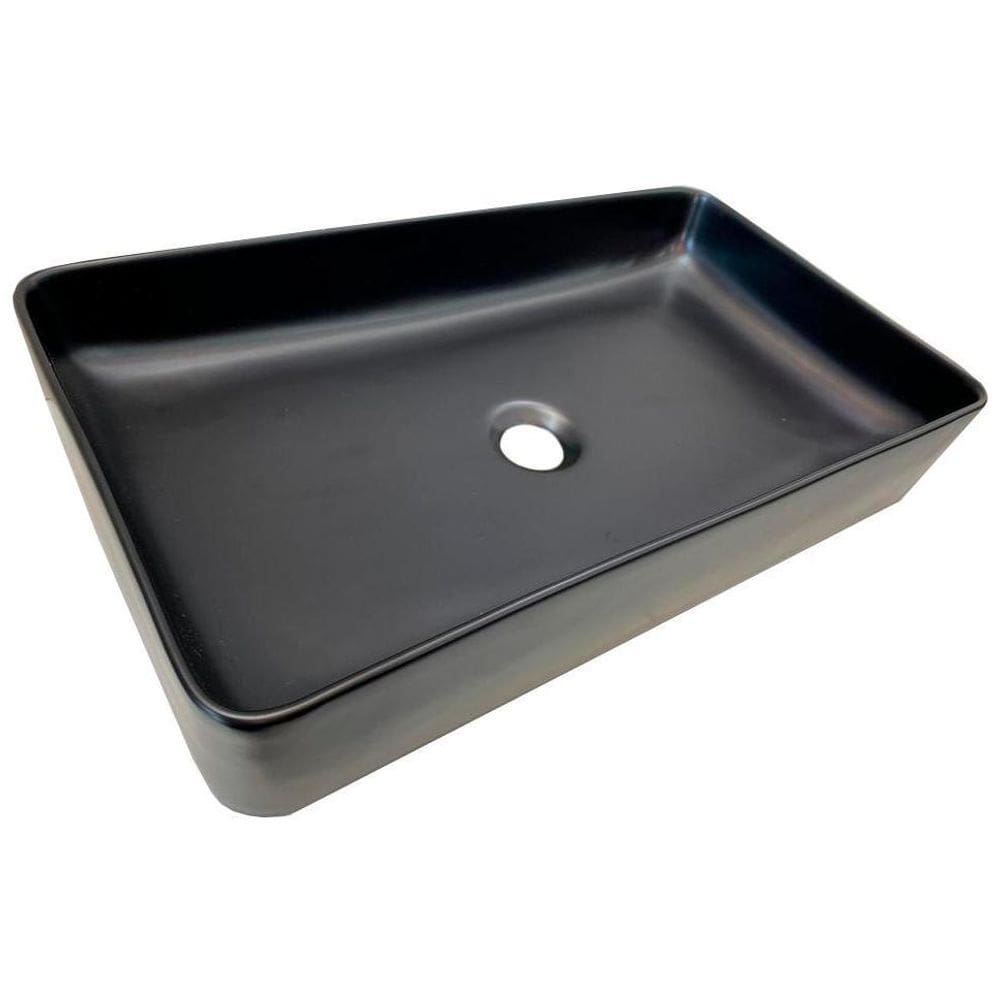 Cuba De Louça Para Banheiro Sobrepor Luxuosa 60 Cm - Preta