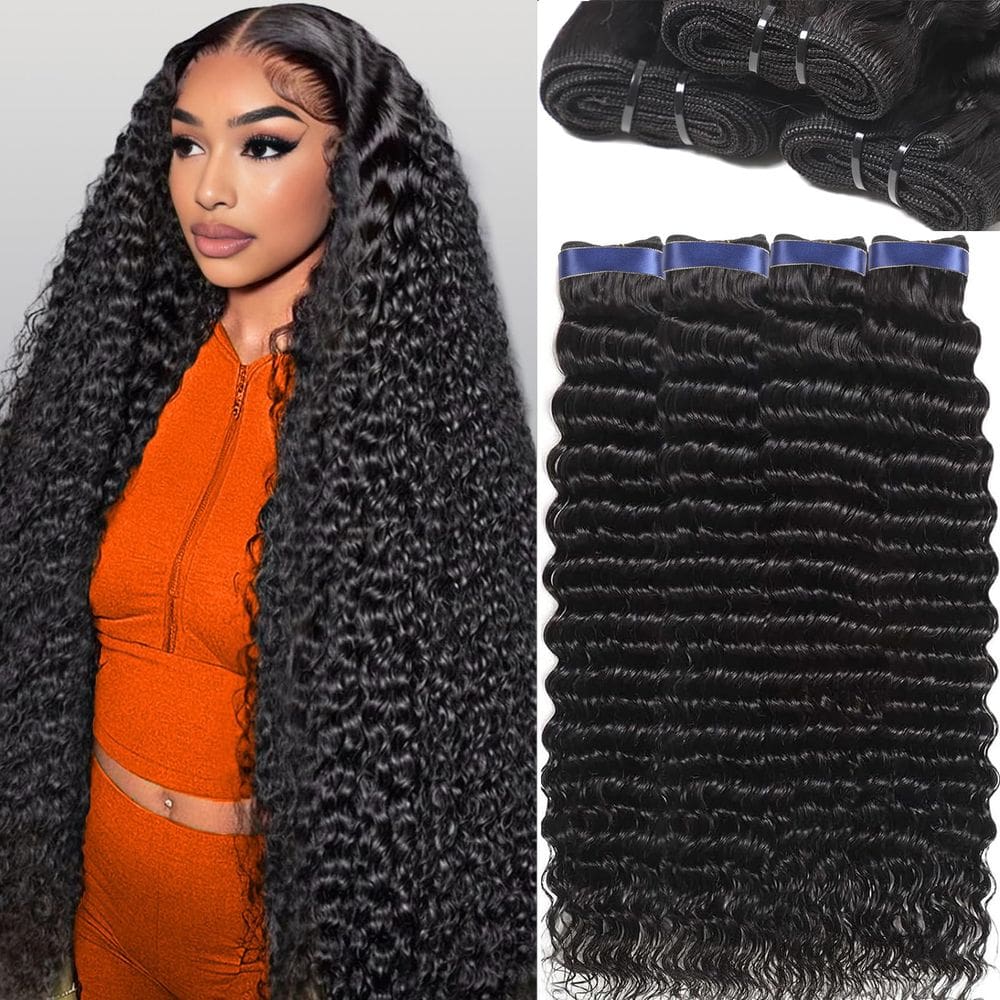 Pacotes de cabelo Tanduca Deep Wave 4 pacotes 50-65cm 16A Brazilian